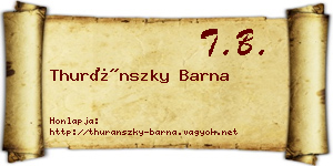 Thuránszky Barna névjegykártya